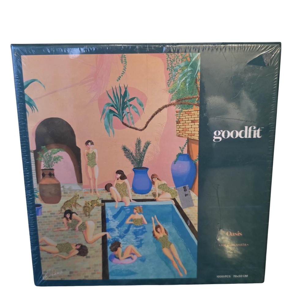 Goodfit Oasis 1000 Piece Jigsaw Puzzle Pool Women Swimmers Multi Color New